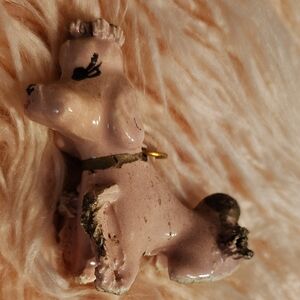 Vintage Pink Spaghetti Noodle Poodle Figurine